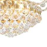 Pearl 9 Light Crystal Semi-Flush Ceiling Light - French Gold