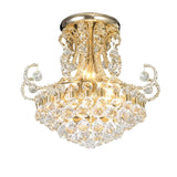 Pearl 9 Light Crystal Semi-Flush Ceiling Light - French Gold