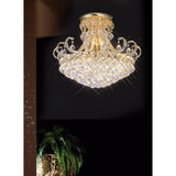 Pearl 12 Light Crystal Semi-Flush Ceiling Light - French Gold