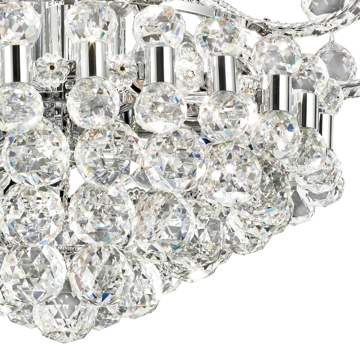 Pearl 9 Light Crystal Semi-Flush Ceiling Light - Polished Chrome