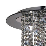 Pegasus 3 Light Smoked Crystal Flush Ceiling Light - Polished Chrome