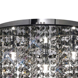 Pegasus 3 Light Smoked Crystal Flush Ceiling Light - Polished Chrome