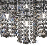 Pegasus 3 Light Smoked Crystal Flush Ceiling Light - Polished Chrome