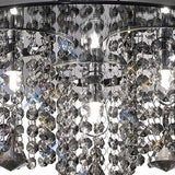 Pegasus 3 Light Smoked Crystal Flush Ceiling Light - Polished Chrome