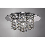 Pegasus 3 Light Smoked Crystal Flush Ceiling Light - Polished Chrome