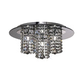 Pegasus 3 Light Smoked Crystal Flush Ceiling Light - Polished Chrome