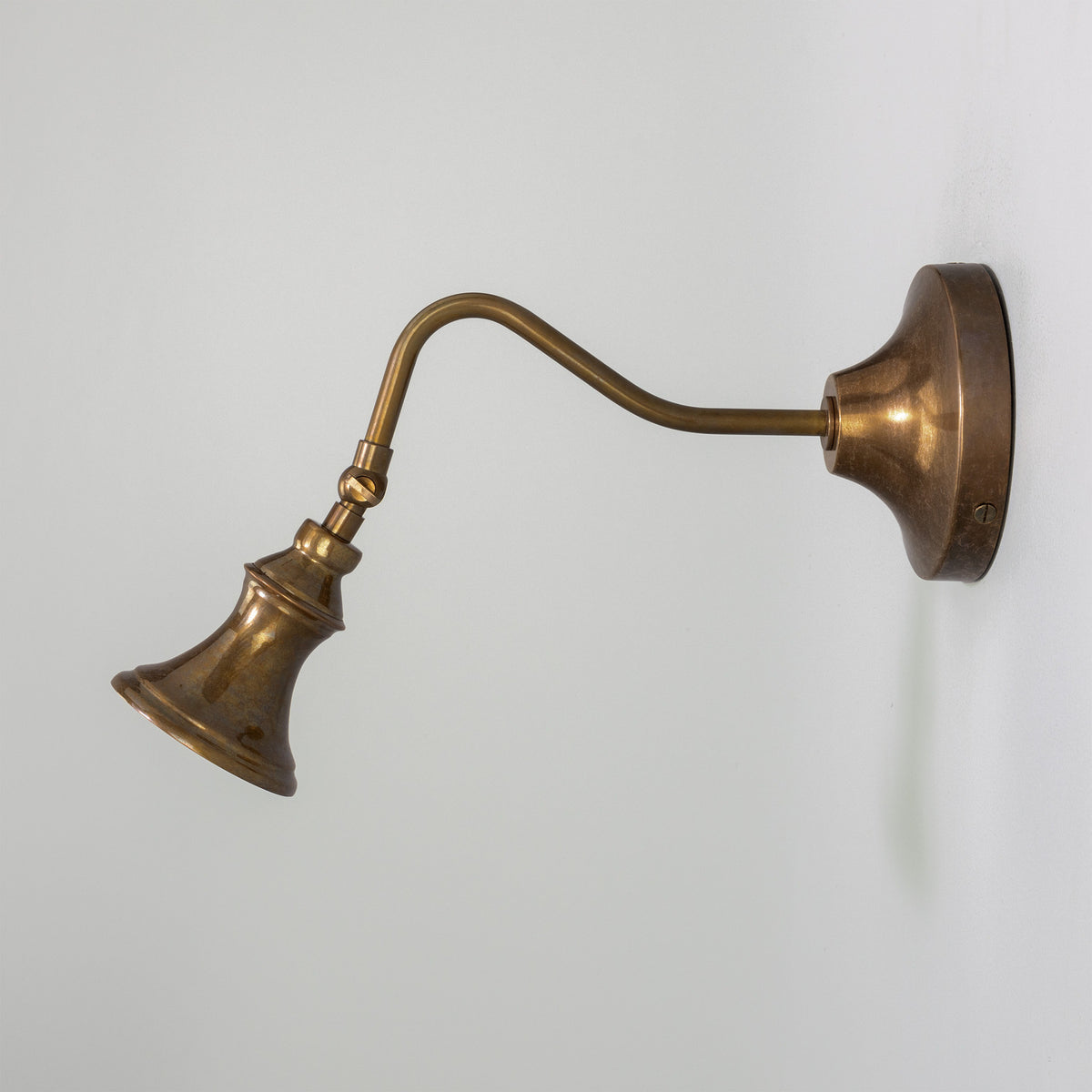 Pelmora Brass Swan Neck Wall Spotlight