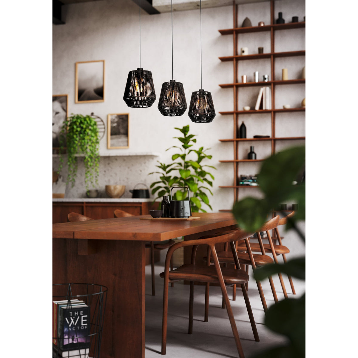 Persley Paper Linear Pendant Light - Black