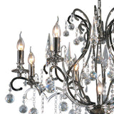 Pescara 85cm Round 9 Light Crystal Chandelier - Black Chrome