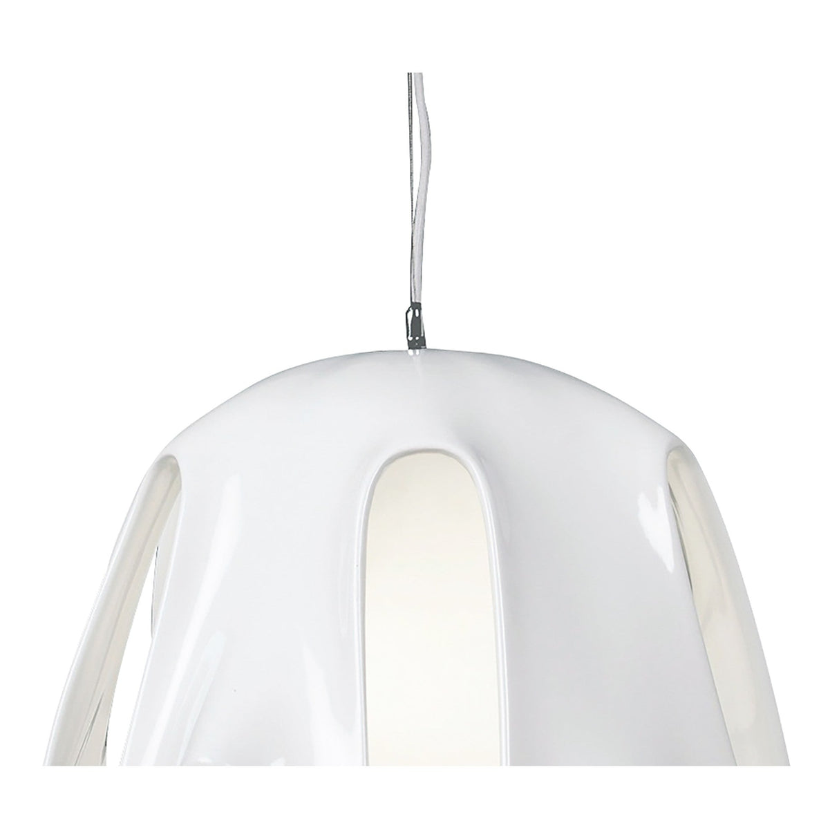 Phantom 50cm Glass Pendant Light 1 Light - White & Chrome