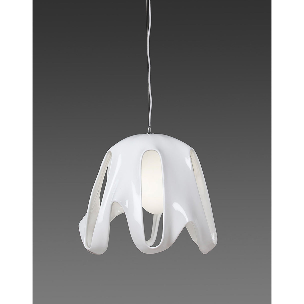 Phantom 50cm Glass Pendant Light 1 Light - White & Chrome