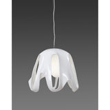 Phantom 50cm Glass Pendant Light 1 Light - White & Chrome