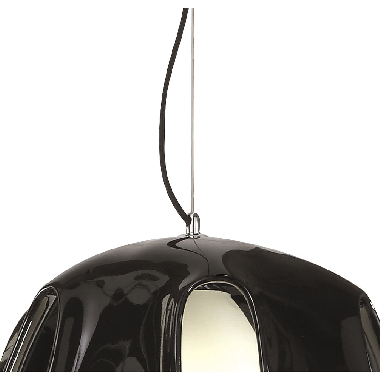 Phantom 50cm Glass Pendant Light 1 Light - Black & Chrome