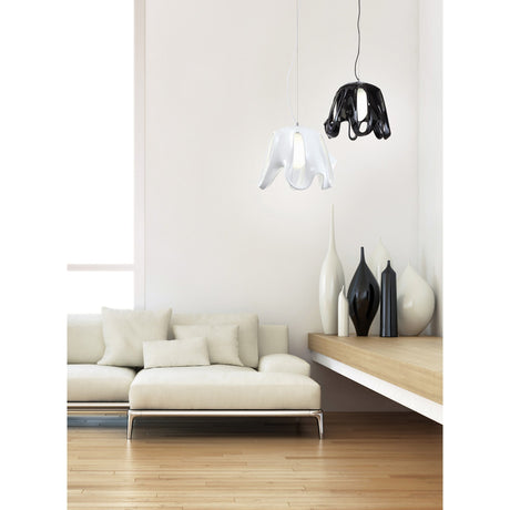 Phantom 50cm Glass Pendant Light 1 Light - Black & Chrome