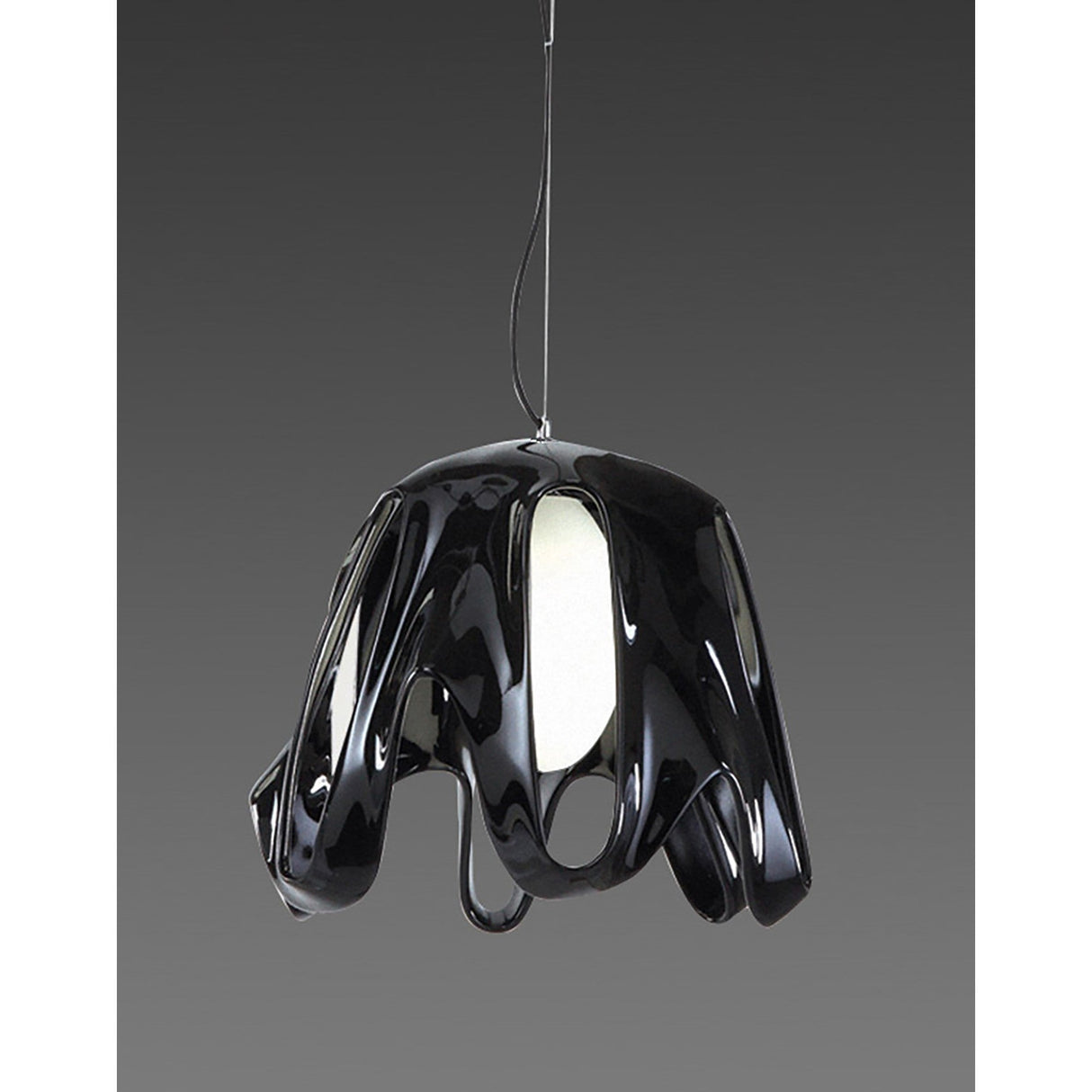 Phantom 50cm Glass Pendant Light 1 Light - Black & Chrome