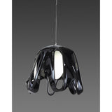 Phantom 50cm Glass Pendant Light 1 Light - Black & Chrome