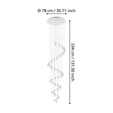 Pianopoli 1 Clear Glass 40 Light Pendant - Chrome