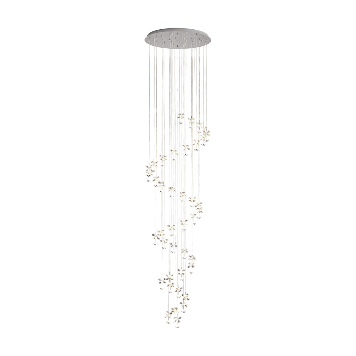 Pianopoli 1 Clear Glass 40 Light Pendant - Chrome