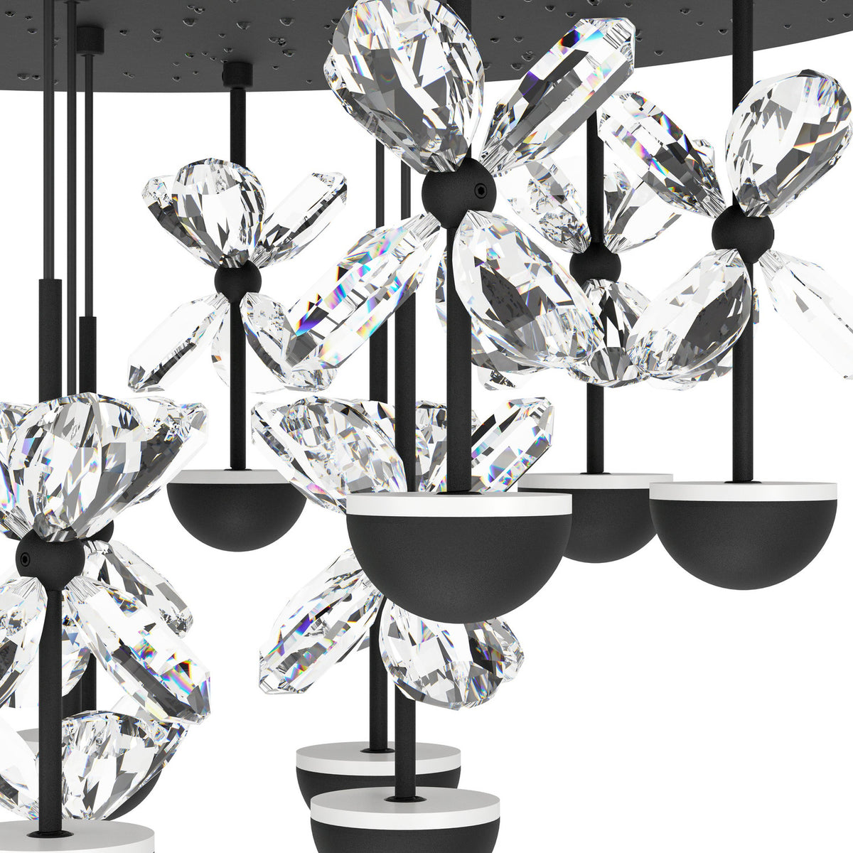 Pianopoli 2 15 Light Ceiling Light - Black