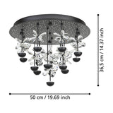 Pianopoli 2 15 Light Ceiling Light - Black