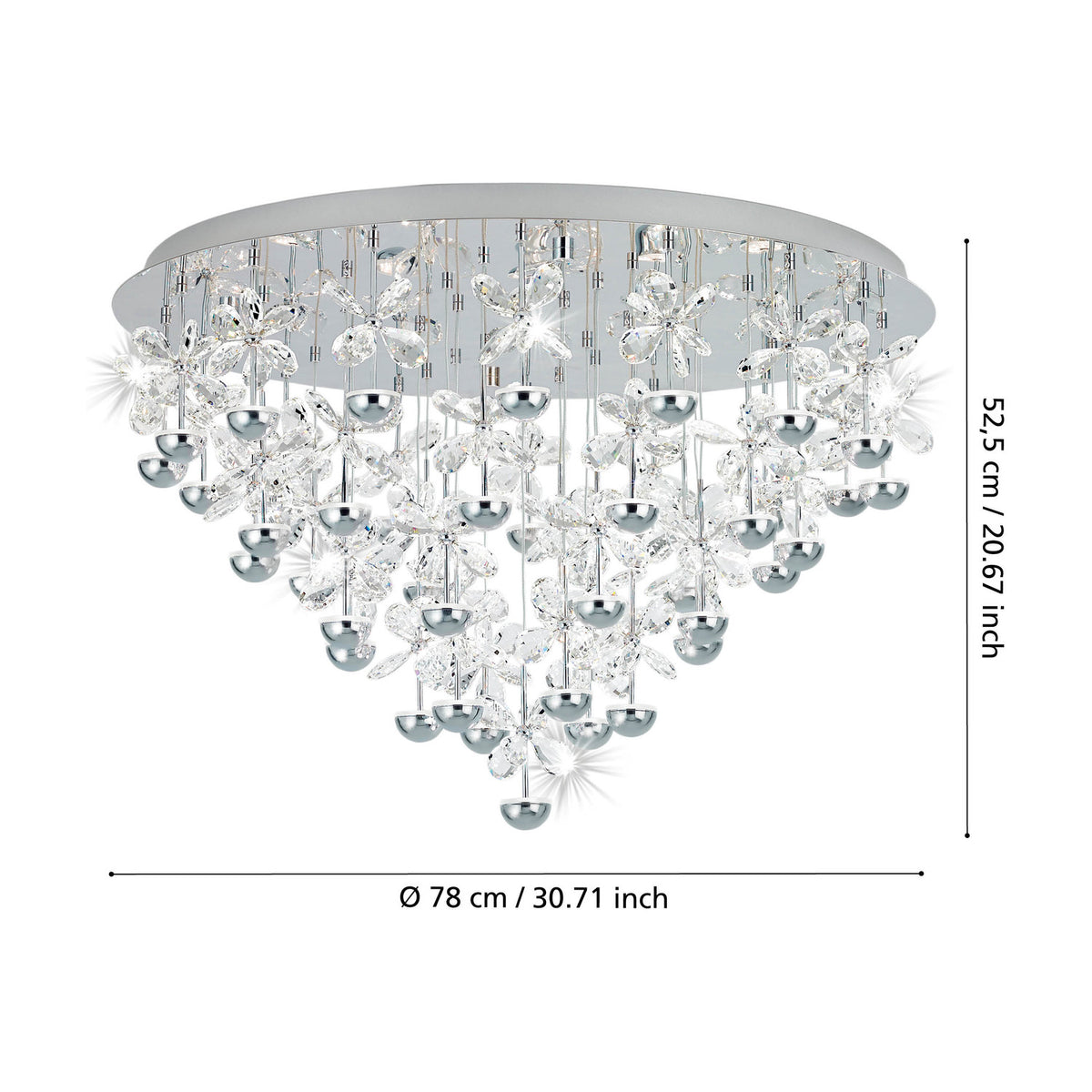 Pianopoli 43 Light Ceiling Light - Chrome