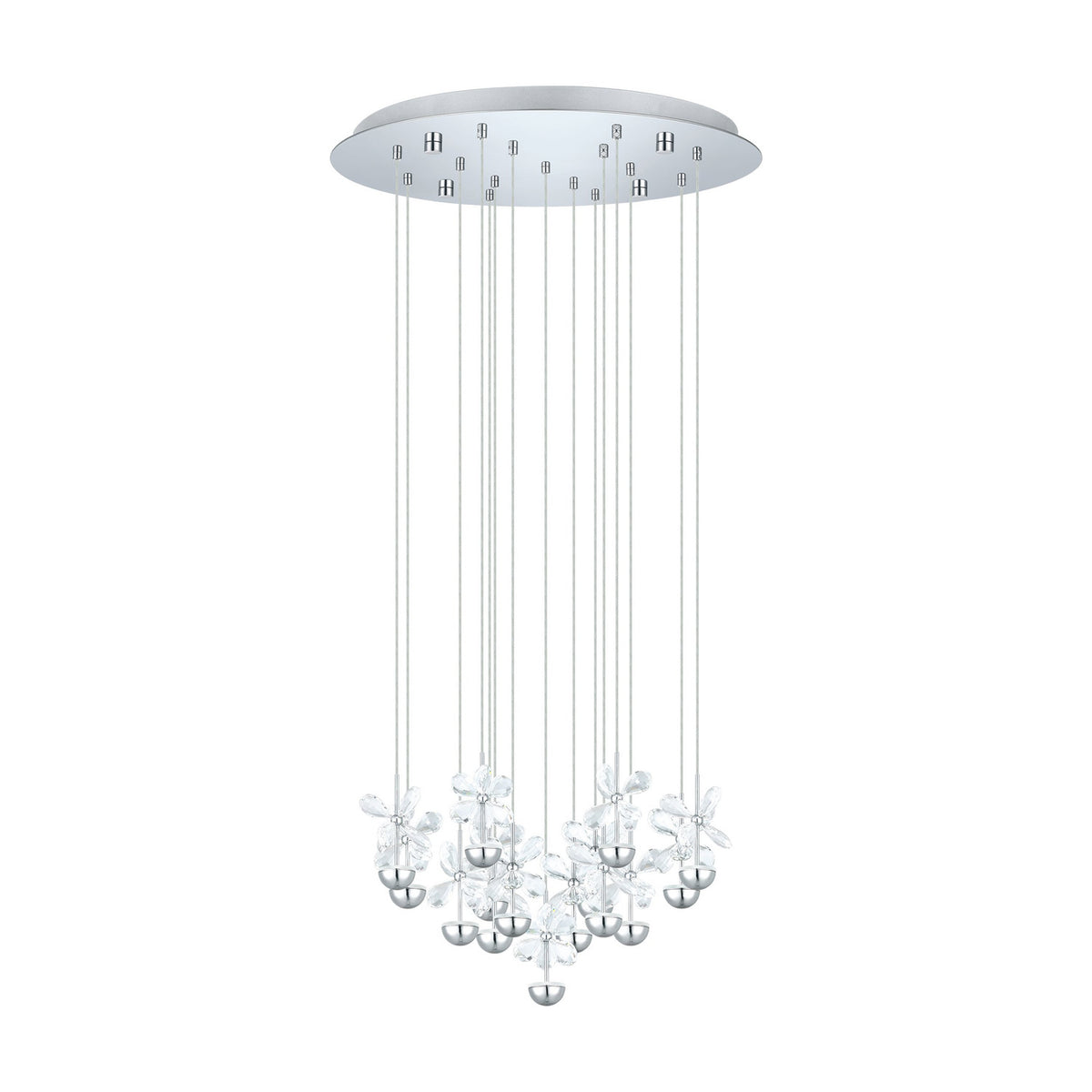 Pianopoli Clear Glass Pendant Light 50cm - Chrome