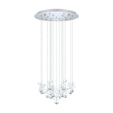 Pianopoli Clear Glass Pendant Light 50cm - Chrome