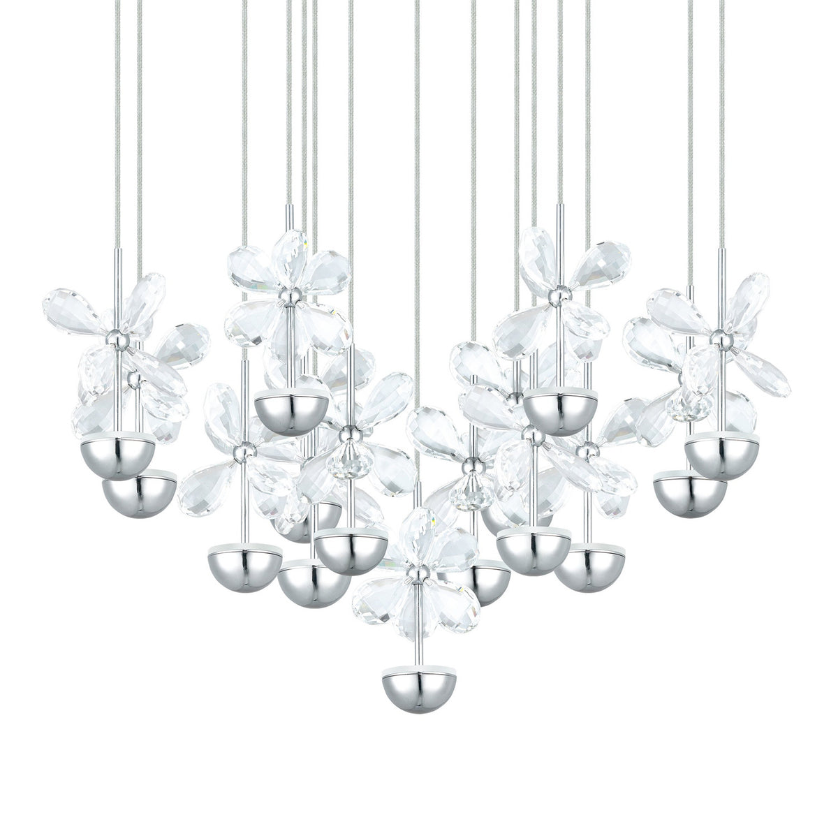 Pianopoli Clear Glass Pendant Light 50cm - Chrome