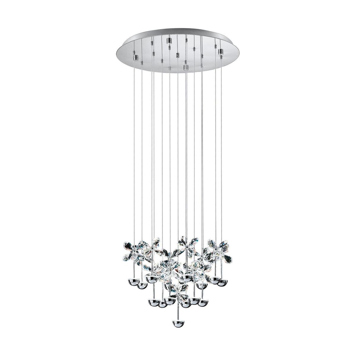 Pianopoli Clear Glass Pendant Light 50cm - Chrome