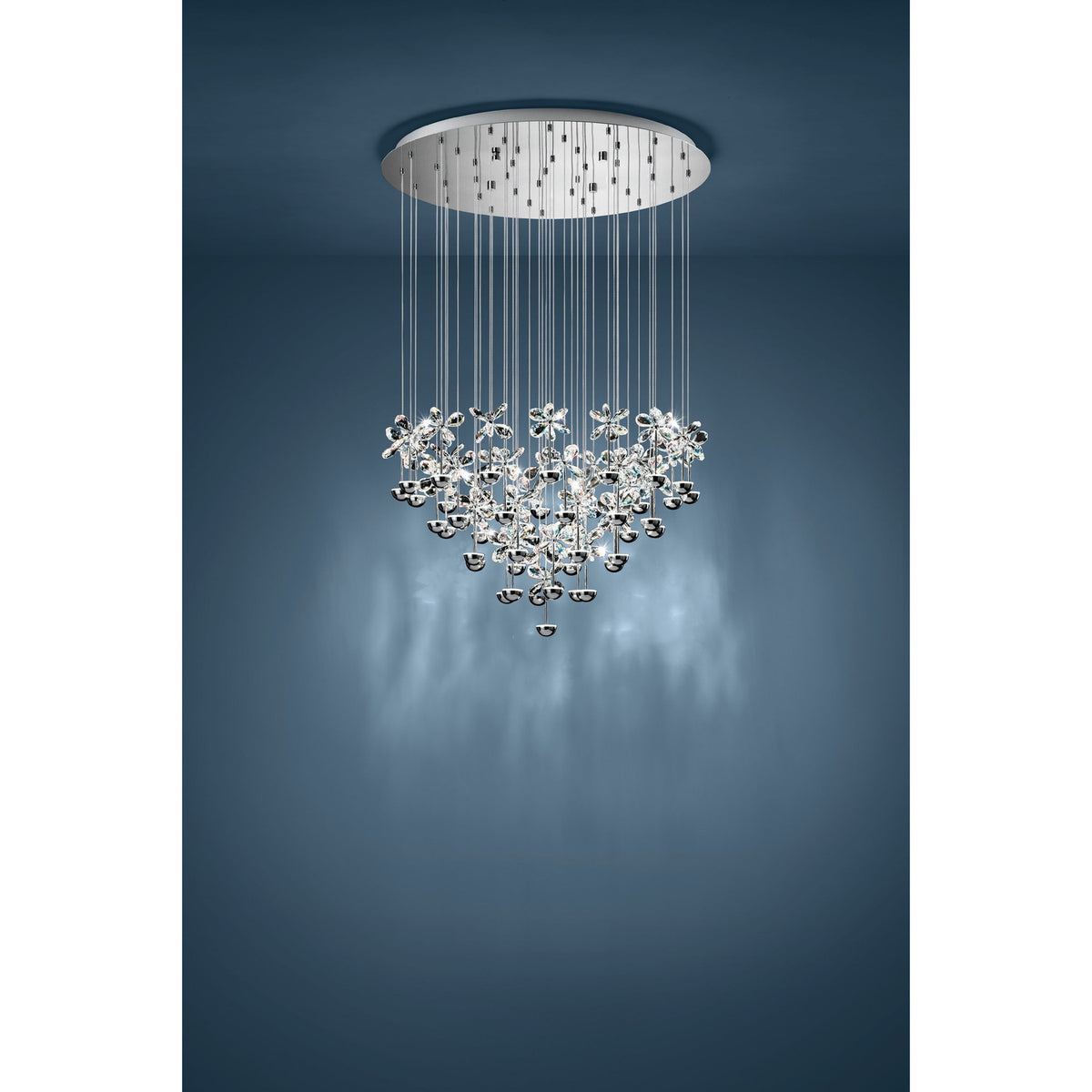 Pianopoli Clear Glass Pendant Light 78cm - Chrome