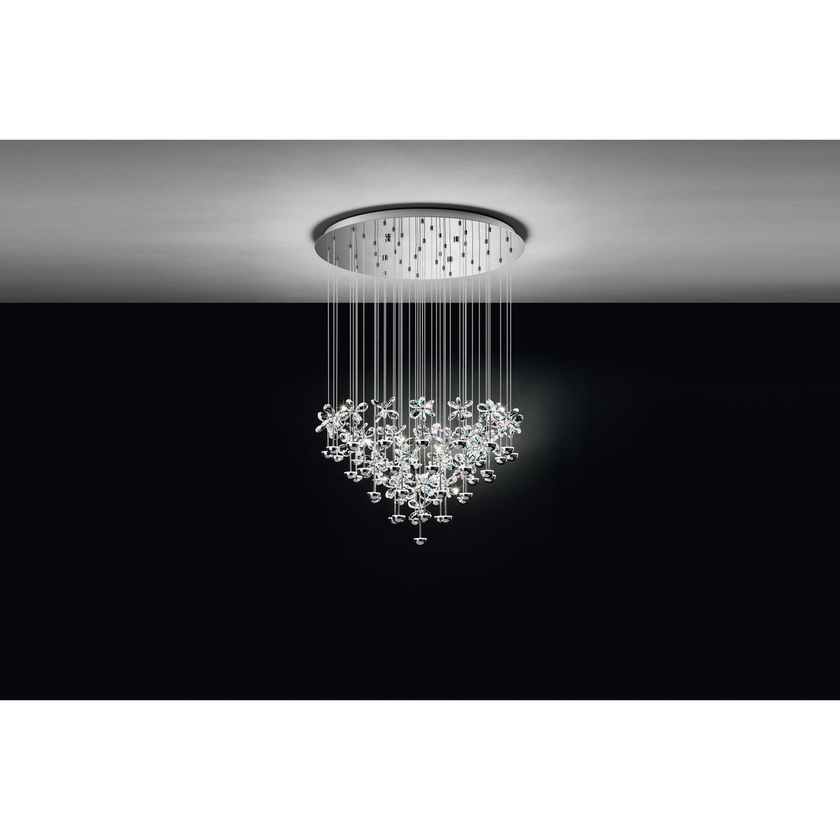 Pianopoli Clear Glass Pendant Light 78cm - Chrome