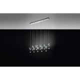 Pianopoli Clear Glass Pendant Light 87cm - Chrome