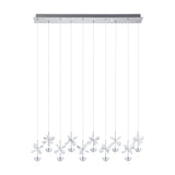 Pianopoli Clear Glass Pendant Light 87cm - Chrome