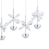 Pianopoli Clear Glass Pendant Light 87cm - Chrome