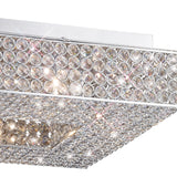 Piazza 4 Light Crystal Flush Ceiling Light - Polished Chrome