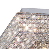 Piazza 8 Light Crystal Flush Ceiling Light - Polished Chrome