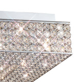 Piazza 8 Light Crystal Flush Ceiling Light - Polished Chrome