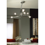 Pietra 70cm 3 Arm 6 Light Chandelier - Polished Chrome
