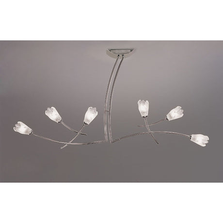 Pietra Linear 2 Arm 6 Light Chandelier - Polished Chrome