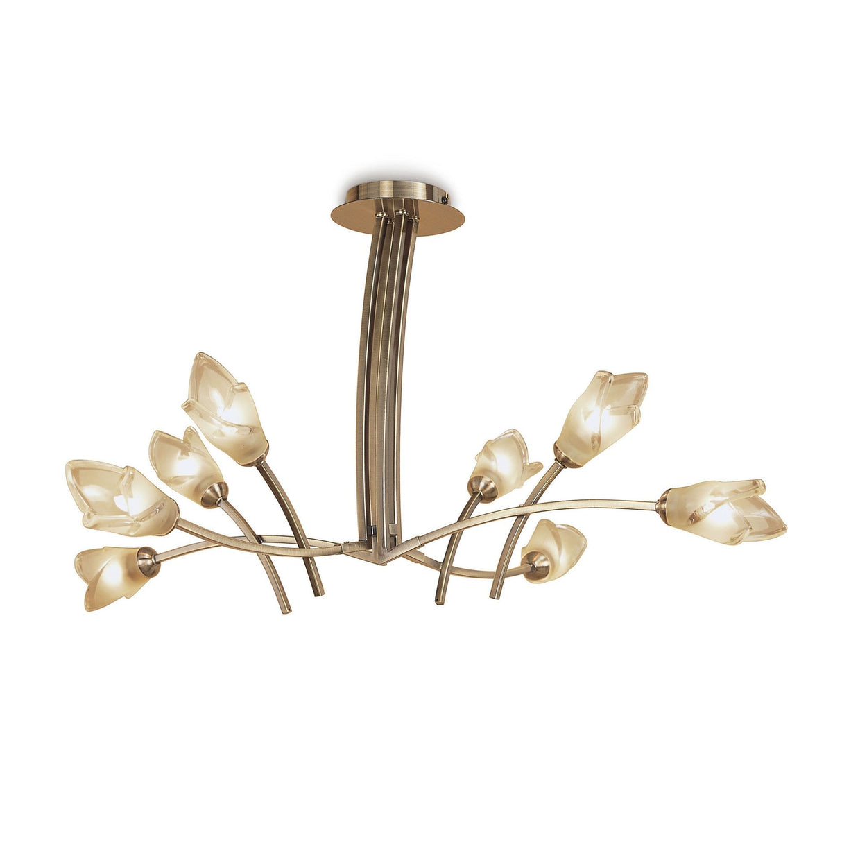Pietra 4 Arm 8 Light Chandelier - Antique Brass