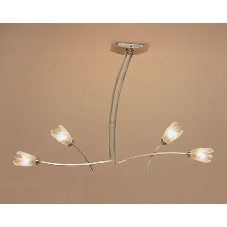 Pietra Linear 2 Arm 4 Light Chandelier - Antique Brass