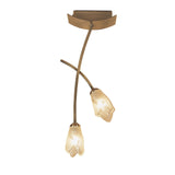 Pietra 2 Light Semi-Flush Ceiling Light – Antique Brass