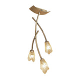 Pietra 3 Light Semi-Flush Ceiling Light – Antique Brass