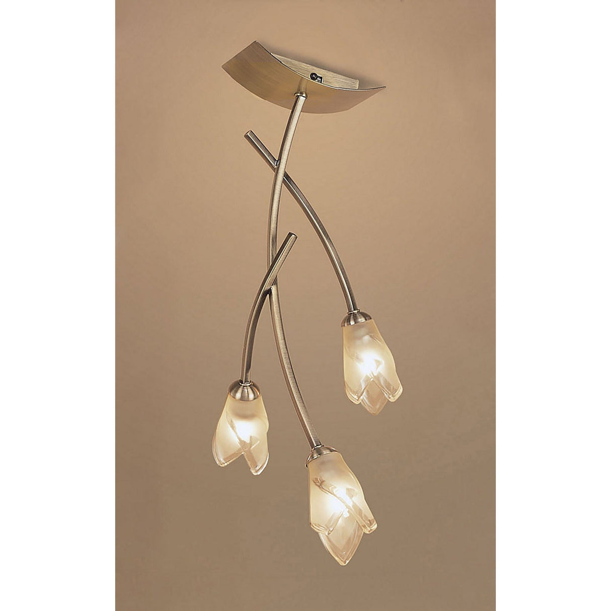Pietra 3 Light Semi-Flush Ceiling Light – Antique Brass