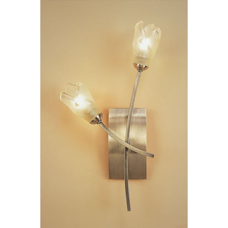 Pietra 2 Light Wall Light With Switch - Antique Brass