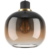 Pilmine Glass Linear Pendant Light - Black & Brass