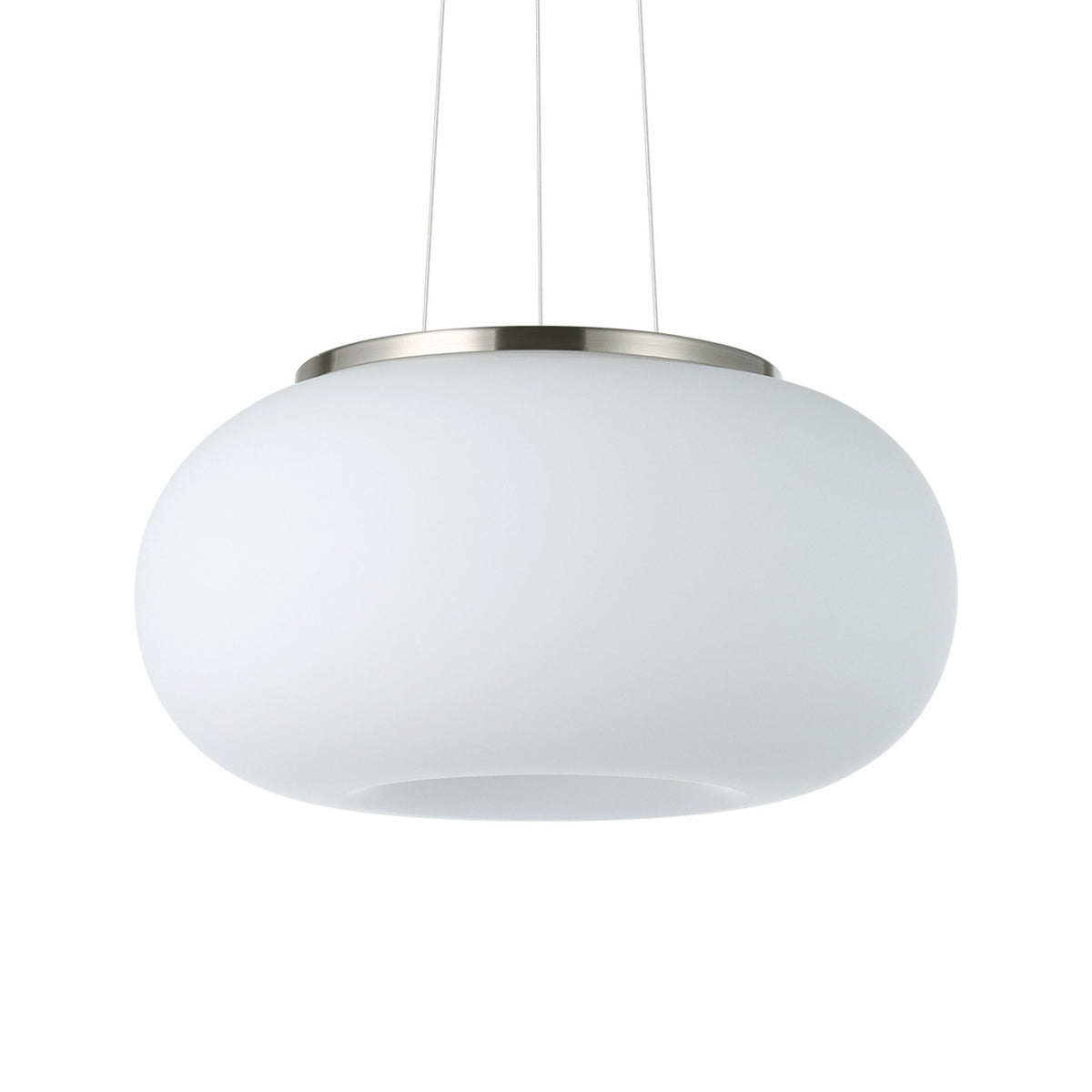 Pismarne Glass 2 Light Pendant 28cm - Satin Nickel