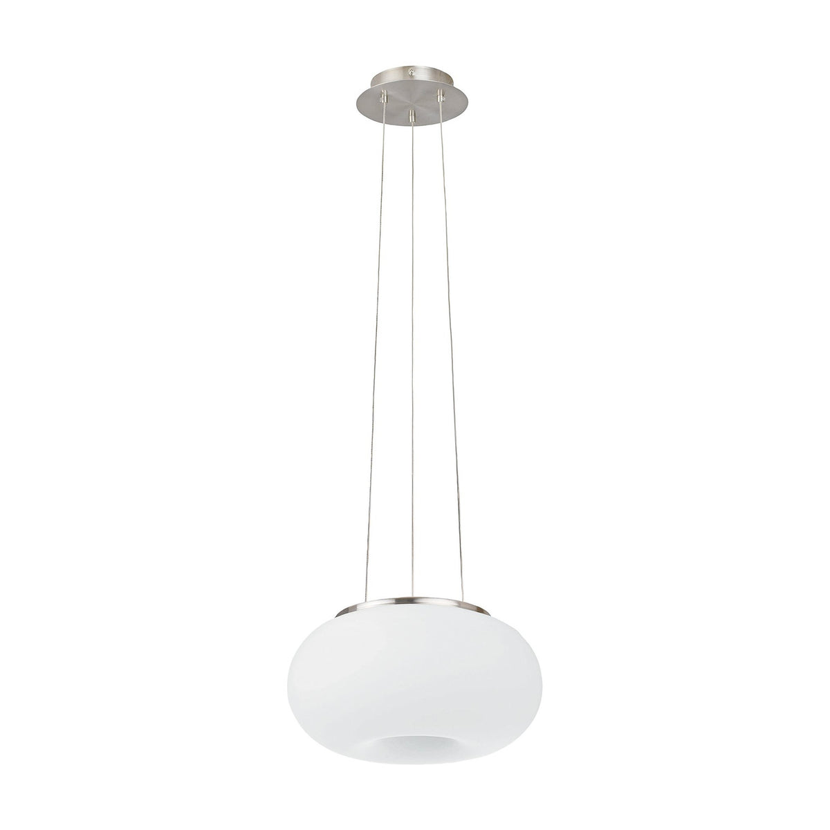 Pismarne Glass 2 Light Pendant 28cm - Satin Nickel