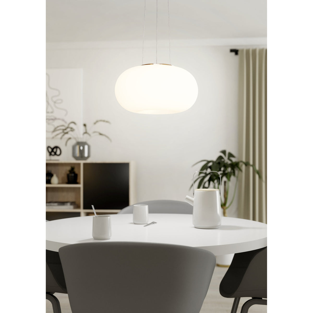 Pismarne Glass 2 Light Pendant 44.5cm - Satin Nickel