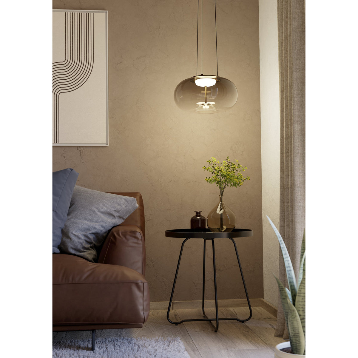 Pismarne Glass Pendant Light - Bronze